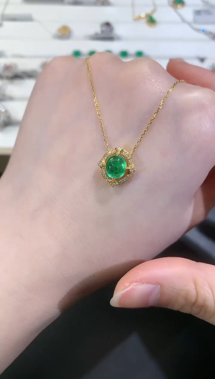 【闪购商品】祖母绿套链18K金镶嵌S5|5980