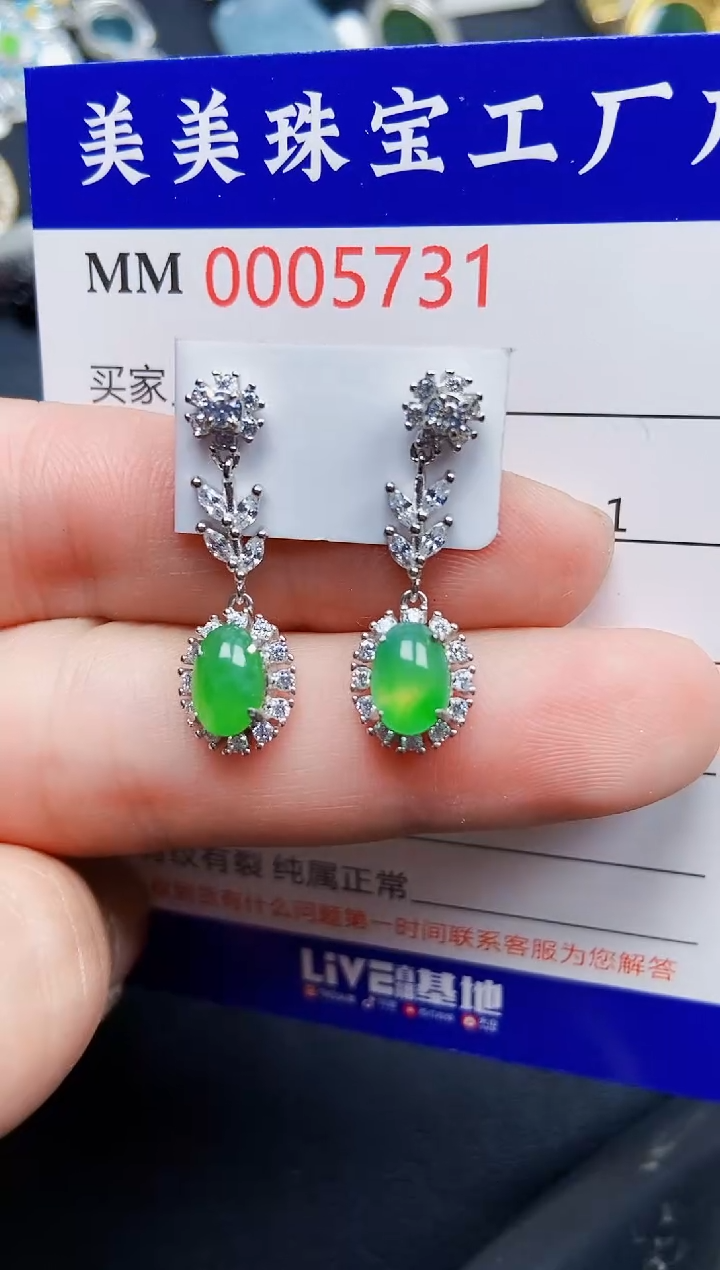 翡翠银S925镶嵌颈饰5731