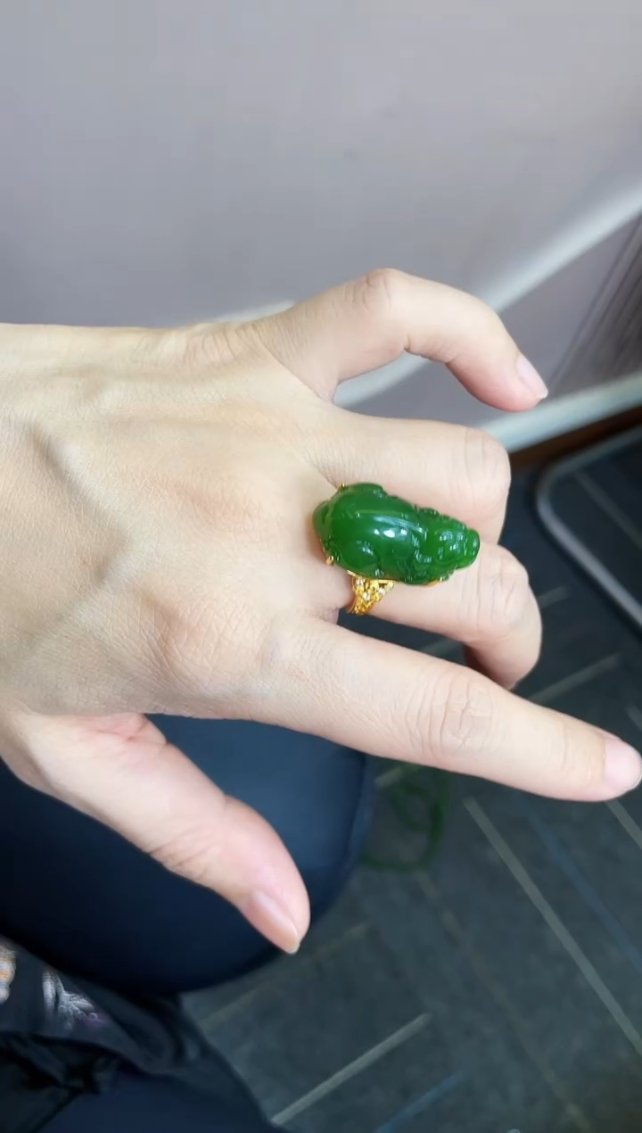 【闪购商品】和田玉戒指银S925镶嵌多样性发一