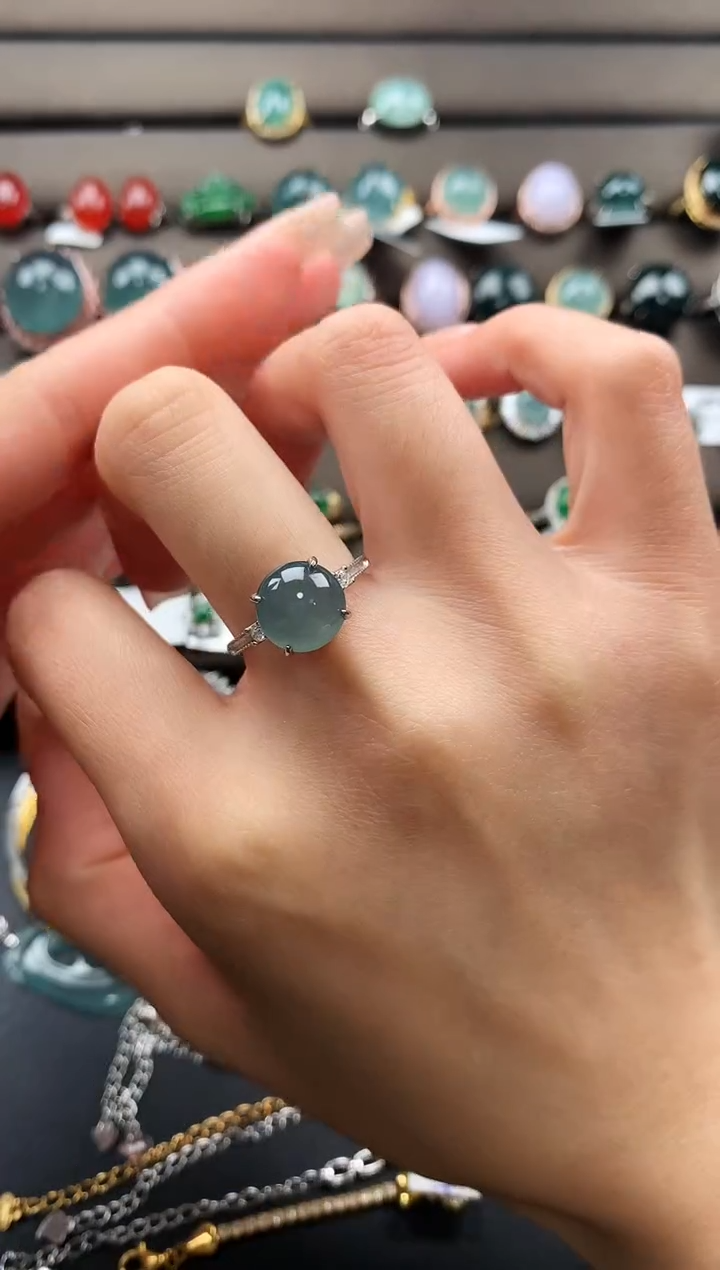 【闪购商品】翡翠戒指银S925镶嵌453353