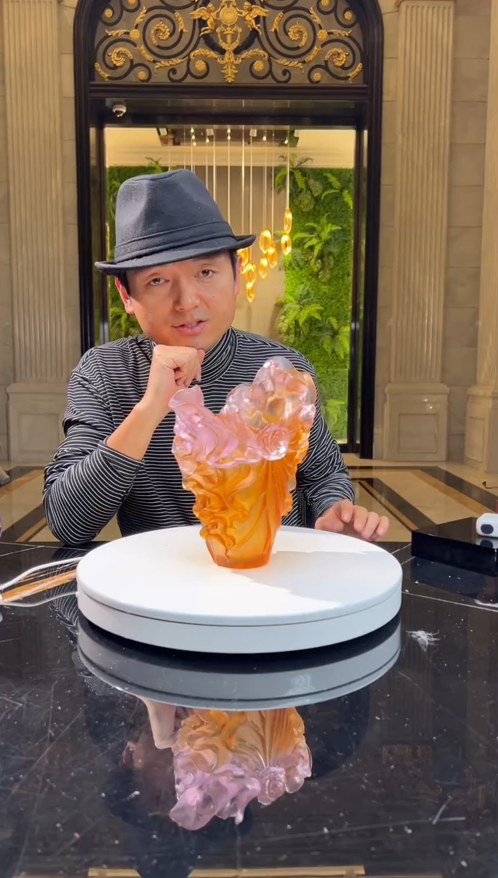 【闪购商品】摆件CLM100皇家玫瑰艺术琉璃花器