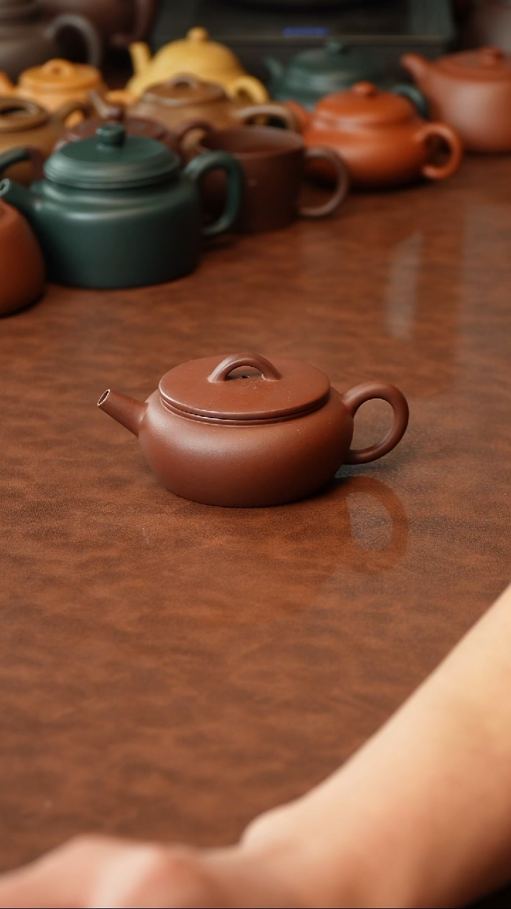 茶壶紫砂大彬诗意 150CC 红皮龙   