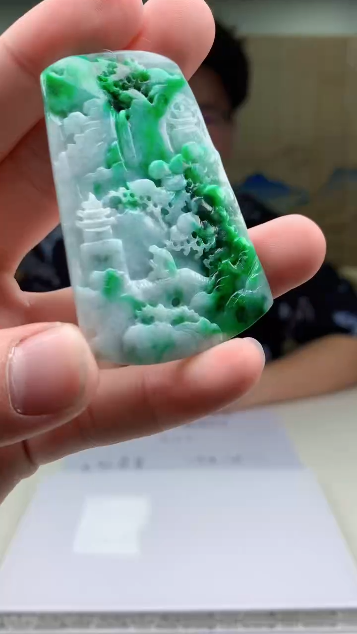 【闪购商品】定制翡翠未镶嵌4688bb-毛货挂件19