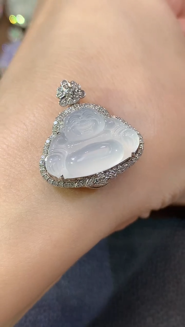 吊坠(不含链)18K金镶嵌翡翠C20