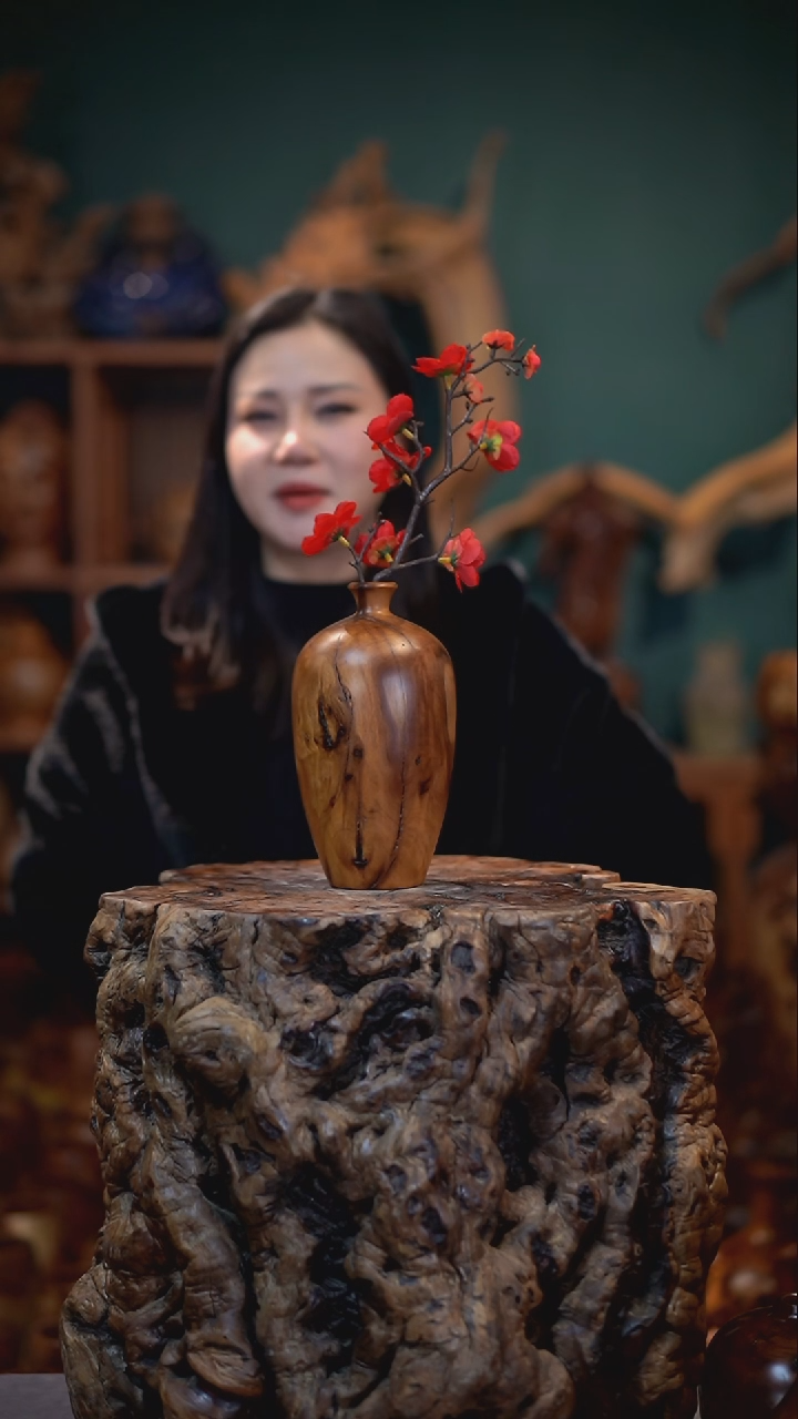 【闪购商品】枣木雷击枣木梅瓶