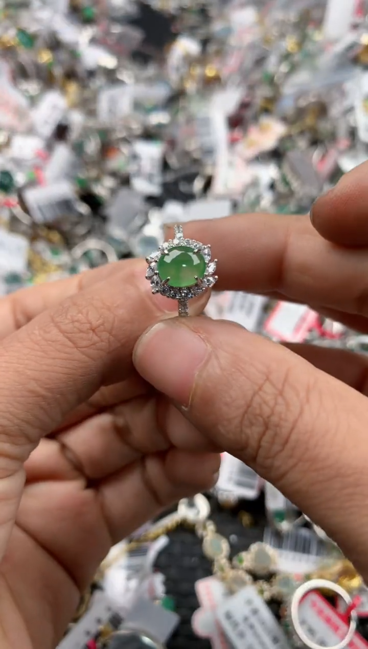 银S925镶嵌戒指翡翠12                 4