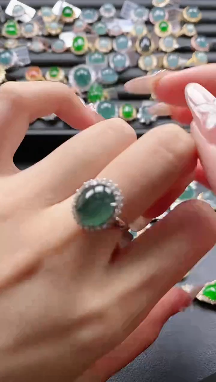【闪购商品】翡翠戒指银S925镶嵌51151