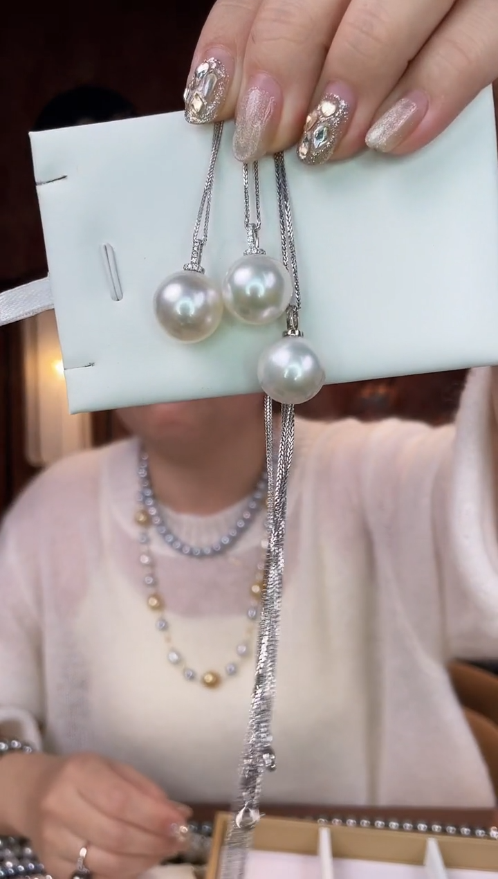 【闪购商品】海水珍珠吊坠(不含链)18K金镶嵌澳白15-16mm多样性发一