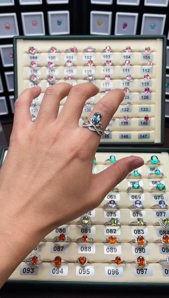 银S925镶嵌戒指海蓝宝石111