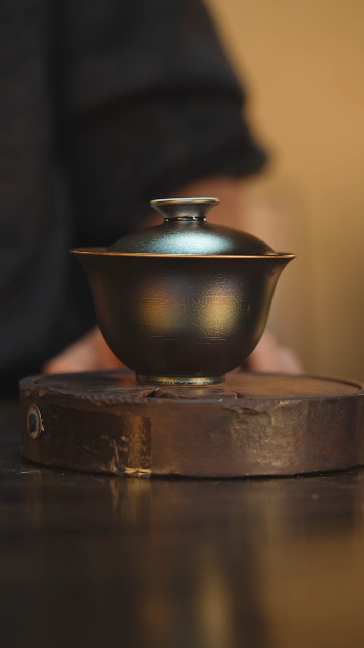 62柴房陶瓷柴烧窑宝盖碗