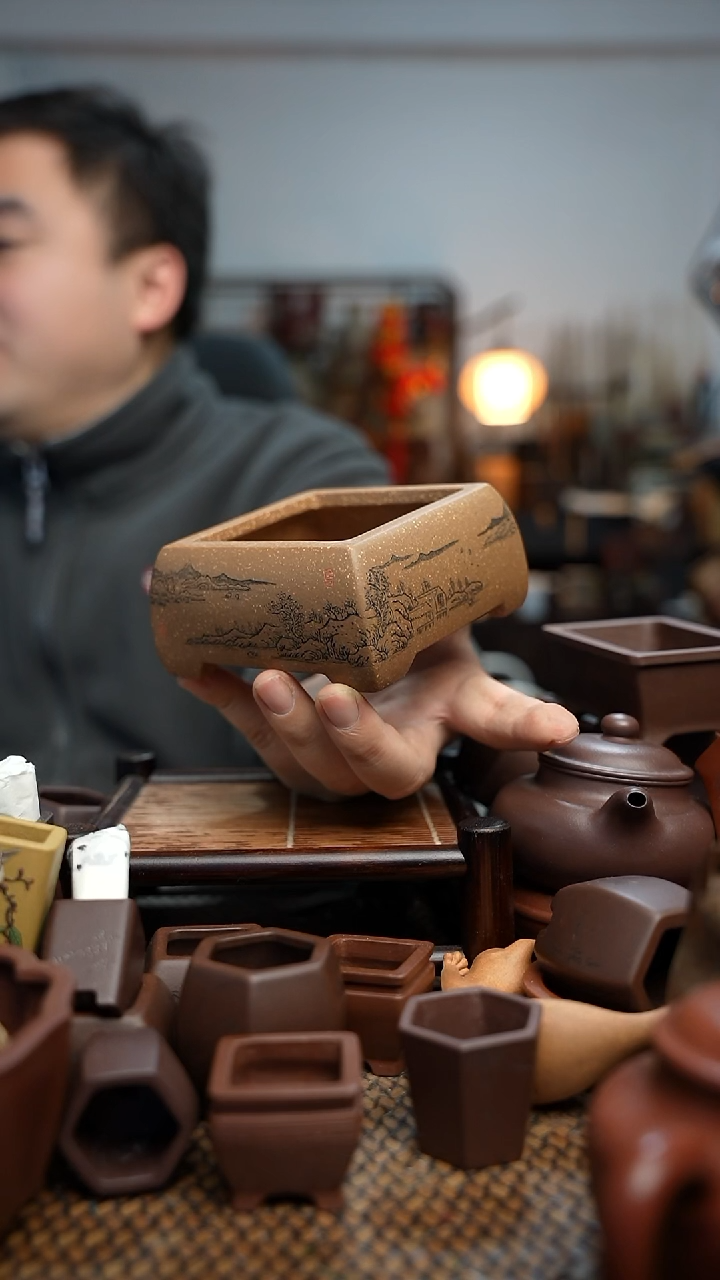 紫砂花盆長木軒精品紫砂