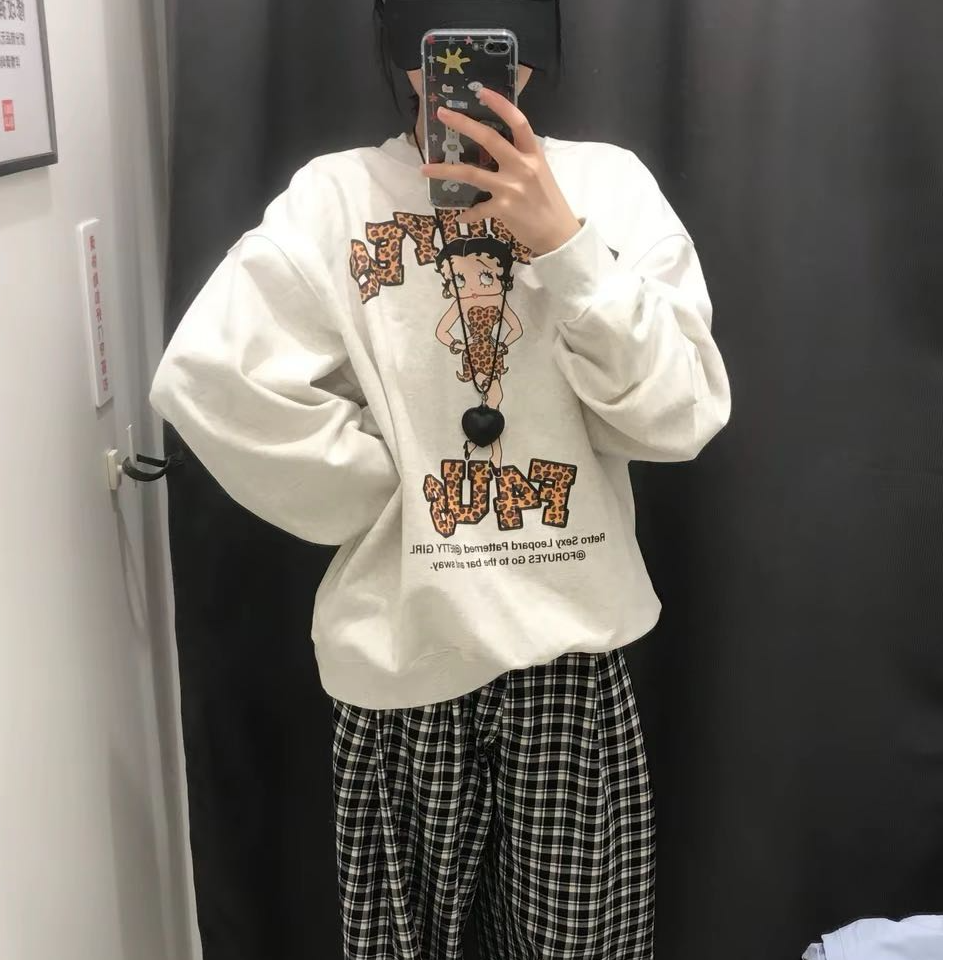 【5US】GAGA家豹纹圆领卫衣抓绒燕麦色·某物1790104