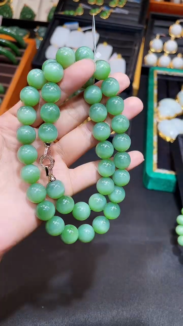 和田玉未镶嵌项链12MM 多样性发一