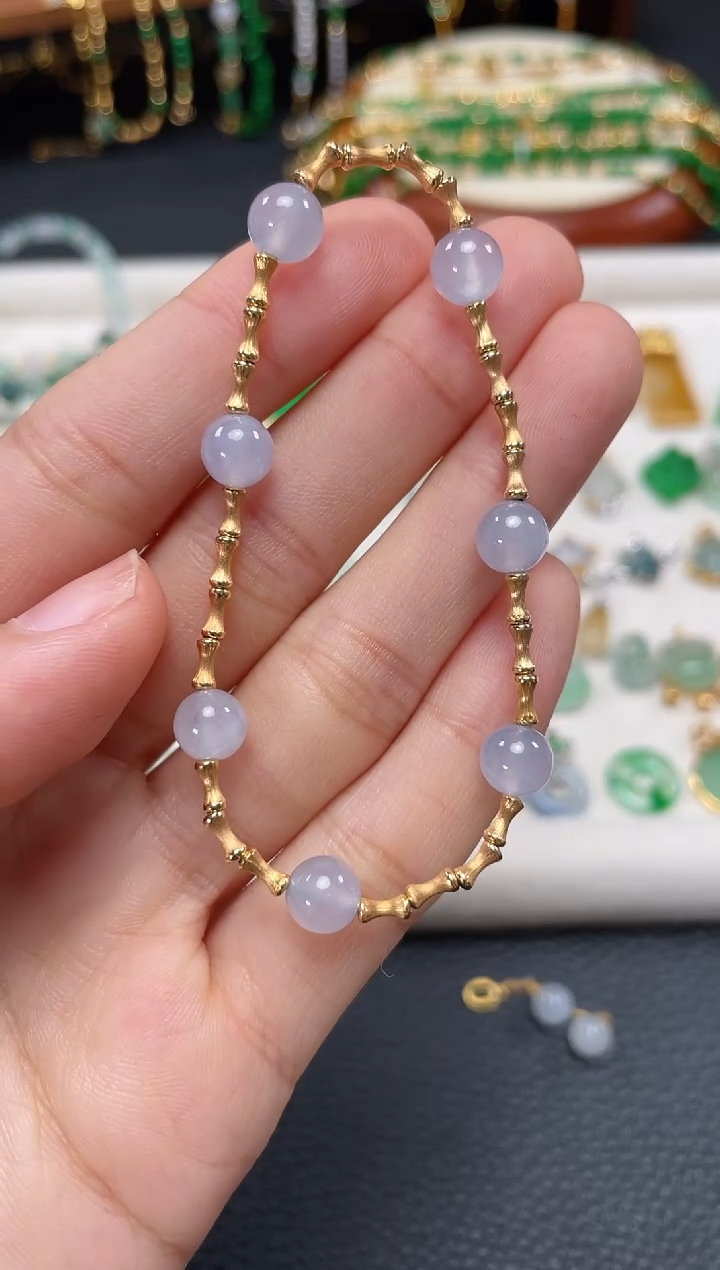 【闪购商品】翡翠套链18K金镶嵌一个  JK210