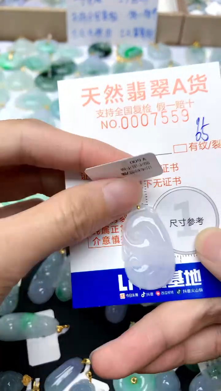 【闪购商品】翡翠颈饰18K金镶嵌65天然A货翡翠