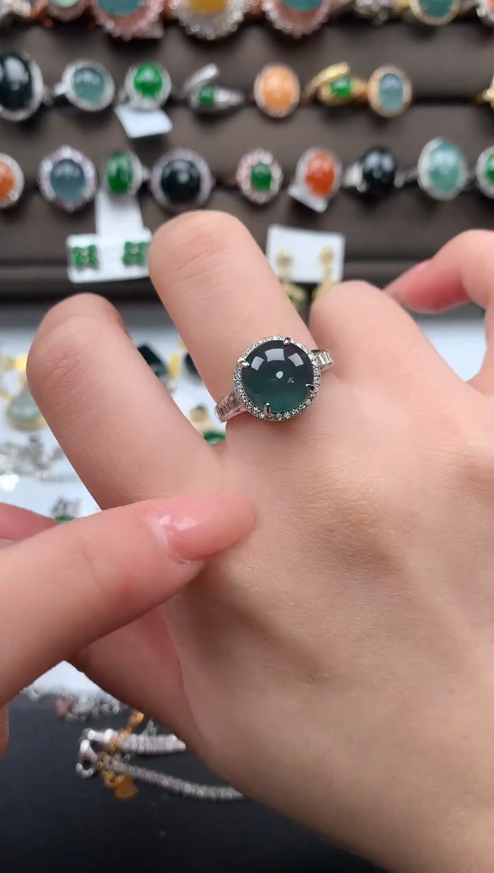 【闪购商品】翡翠戒指银S925镶嵌78451