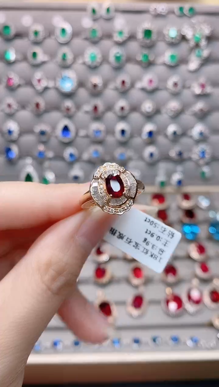 【闪购商品】红宝石18K金戒指18K金镶嵌1