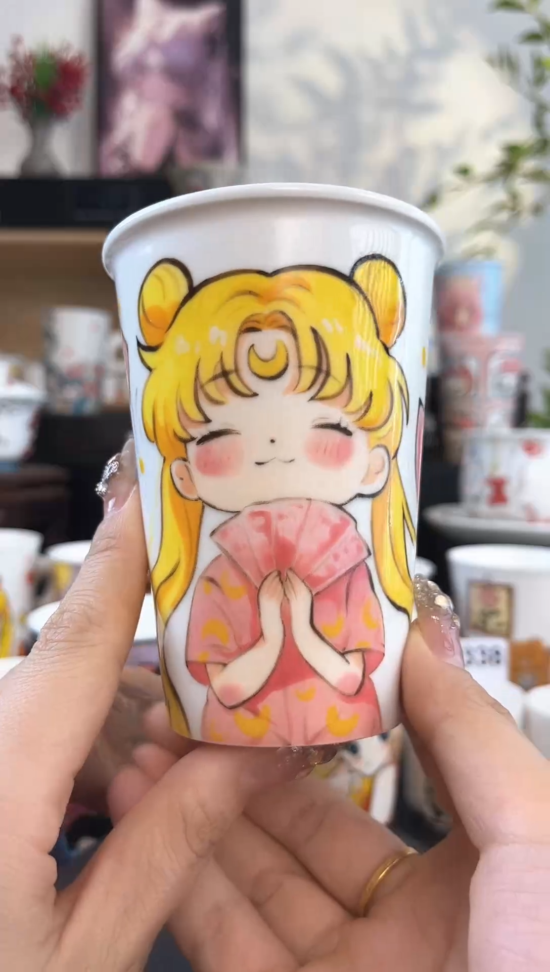 【闪购商品】摆件手工手绘陶瓷小杯杯