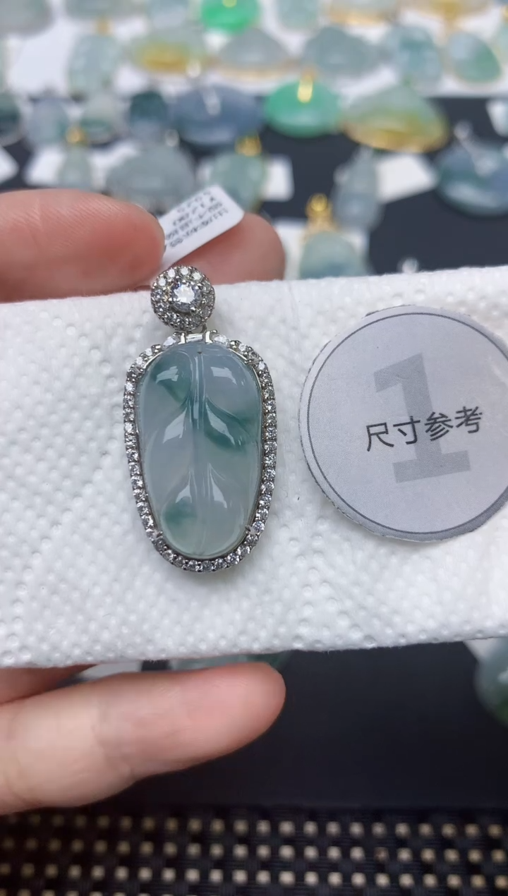 翡翠银S925镶嵌颈饰天然缅甸A货翡翠