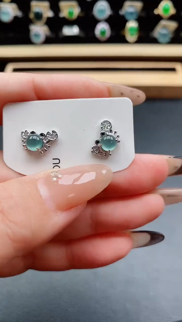 银S925镶嵌戒指翡翠1