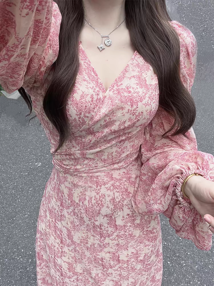 【541-550】轻奢样衣 默认微瑕 碎花连衣裙