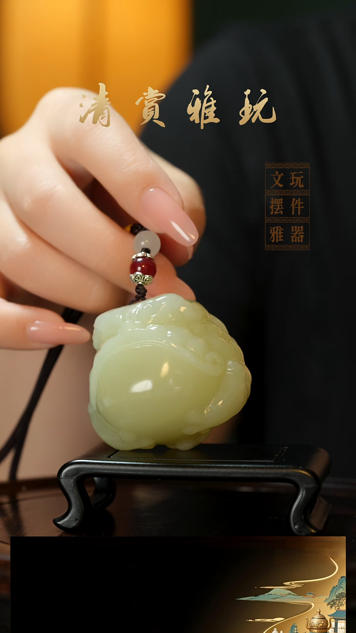 玉《恶霸金蟾》玉石手把件