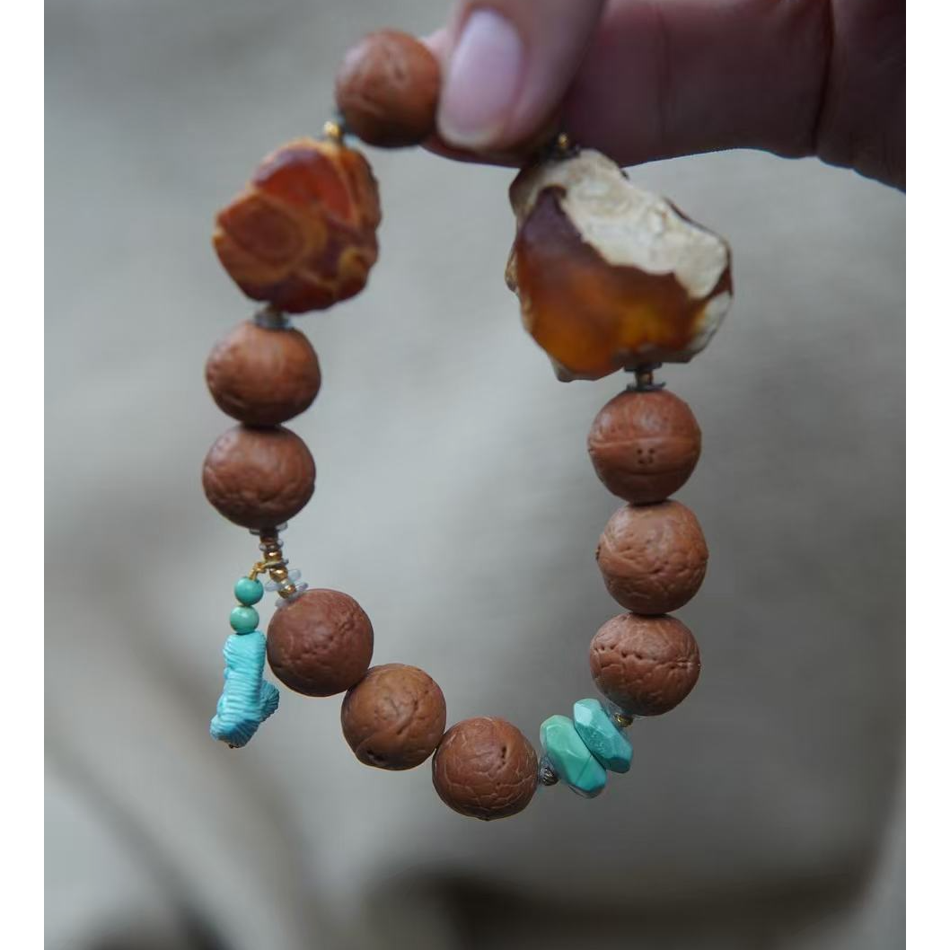 蜜蜡原石手串设计款凤眼菩提