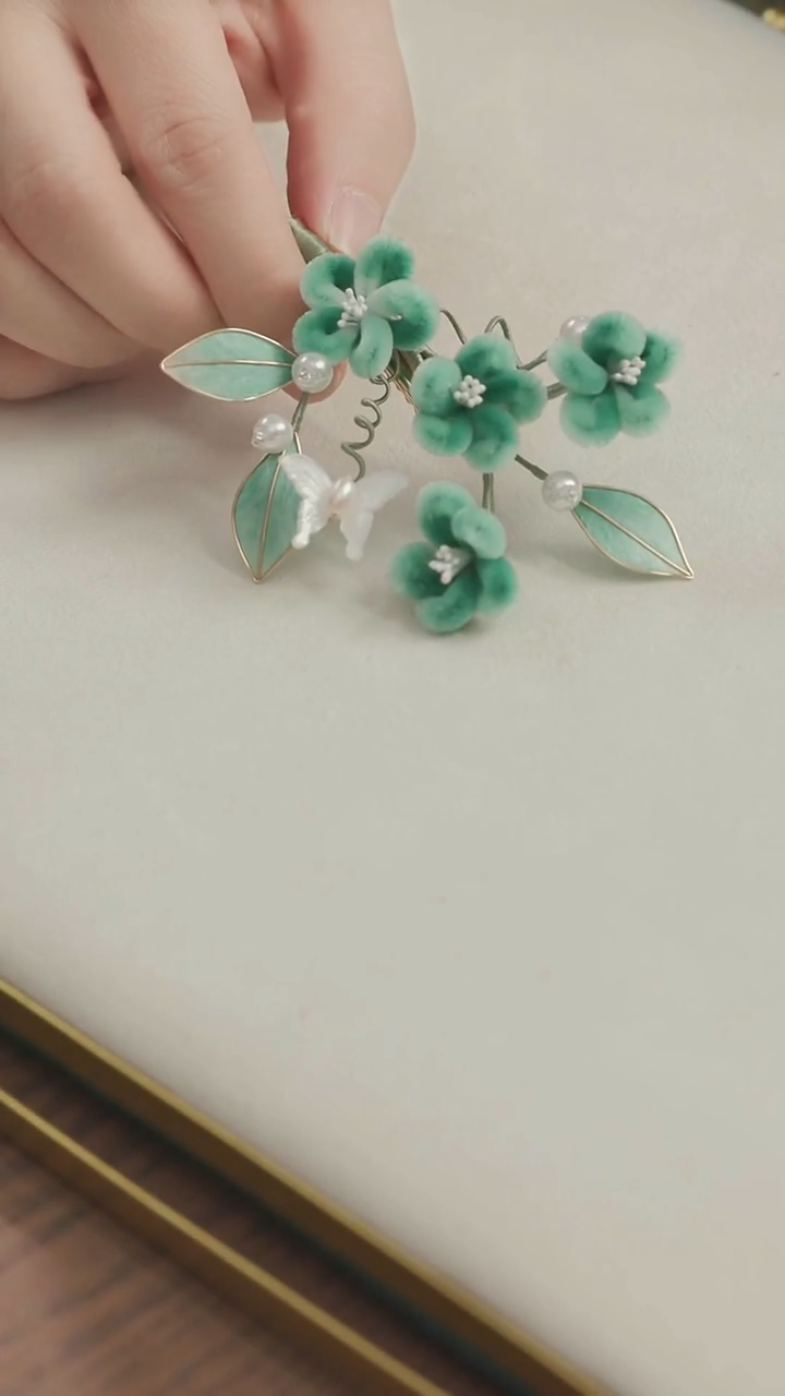 刺绣湘传礼纯手工发夹