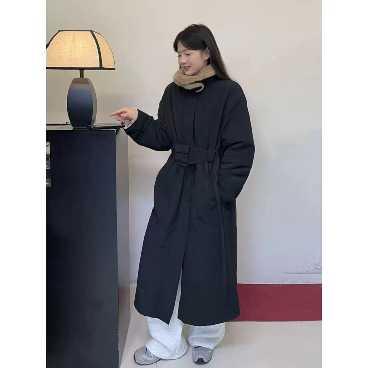 HENIMAN/恒依曼冬季毛领拼接收腰显瘦显高保暖羽绒外套 7762