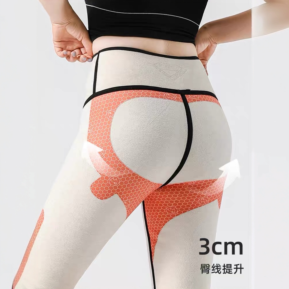 【无尴尬线羊+蚕】冬季加绒加厚速暖时尚高腰外穿鲨鱼裤9390