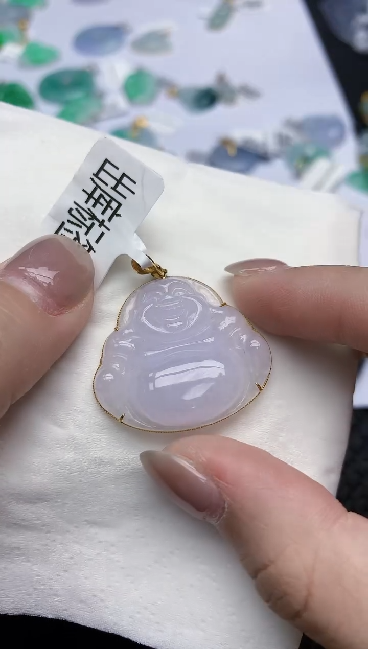 【闪购商品】翡翠颈饰18K金镶嵌天然翡翠A货