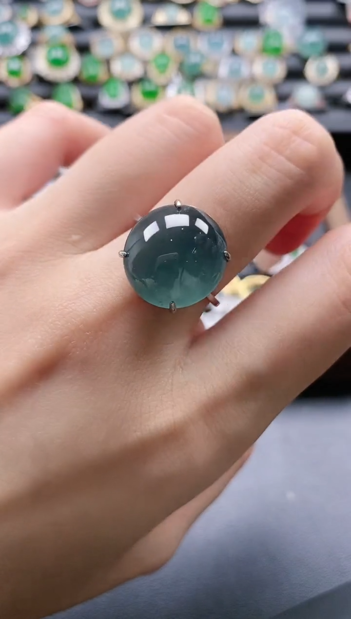 【闪购商品】翡翠戒指银S925镶嵌51511