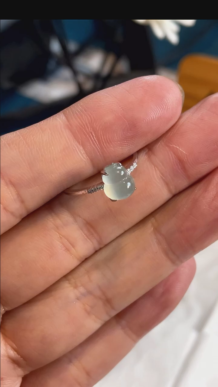 18K金镶嵌定制翡翠1666号14圈