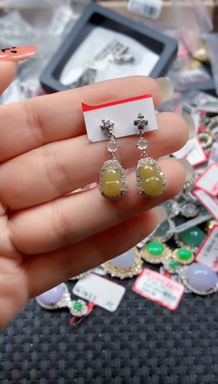 银S925镶嵌戒指翡翠天然A货缅甸翡翠