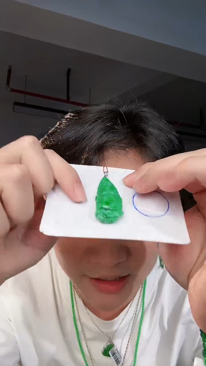 【闪购商品】翡翠颈饰18K金镶嵌缅料A货翡翠/支持复检/一件