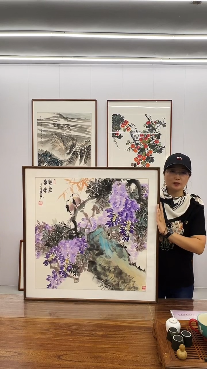 国画汪琼 80*80 紫气东来