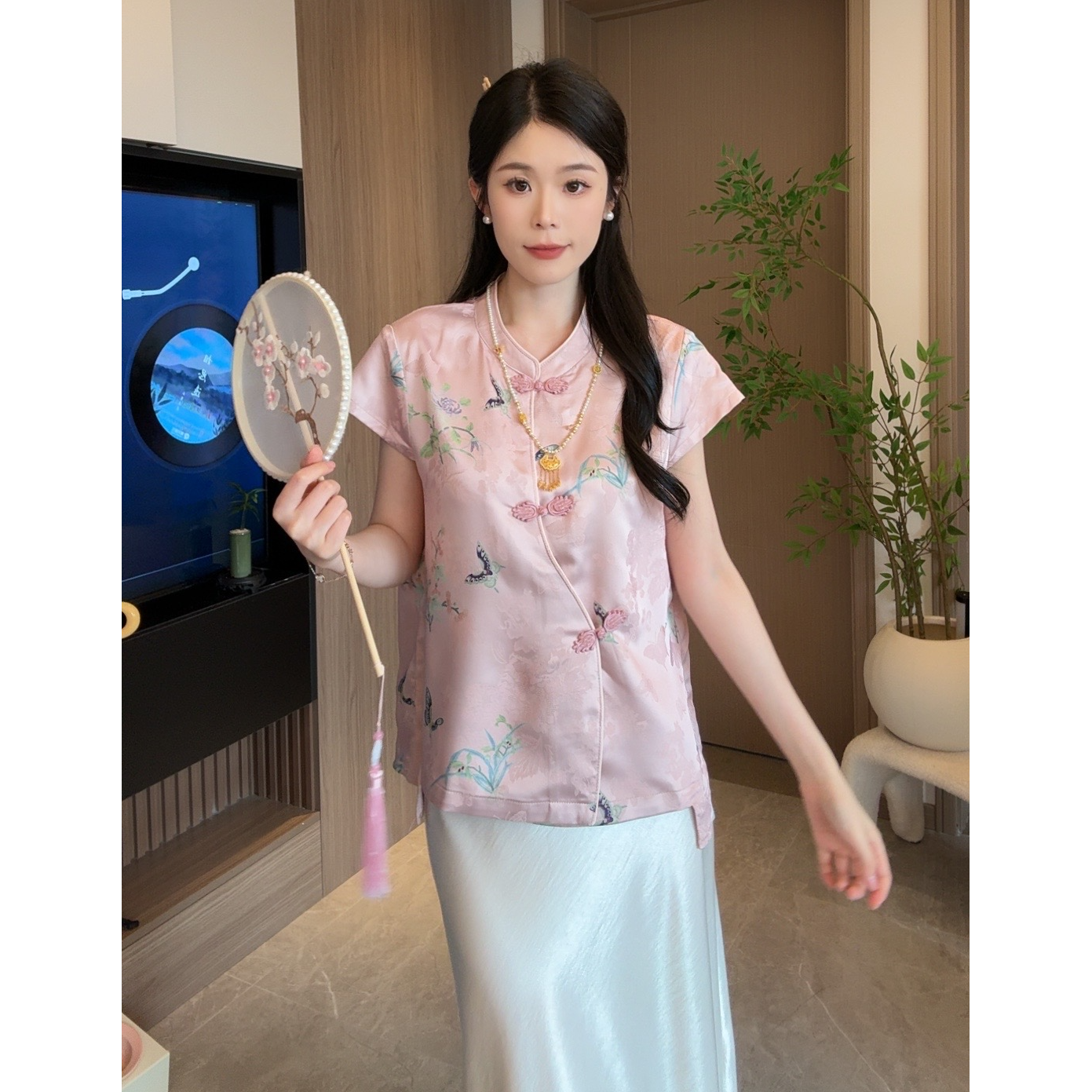 （欣欣）（全额运补）（蝶恋花）2025新中式国风花萝马甲