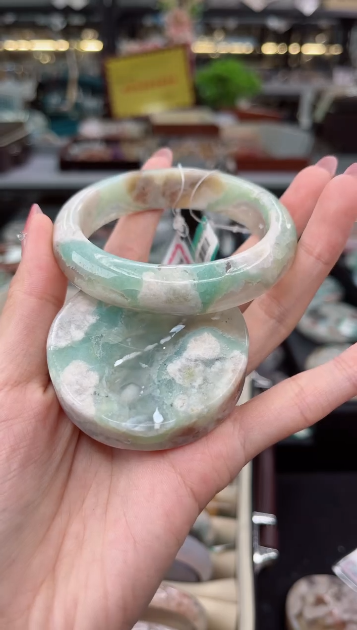 【闪购商品】石英质玉手镯未镶嵌58圈口（赠品镯心）S91022