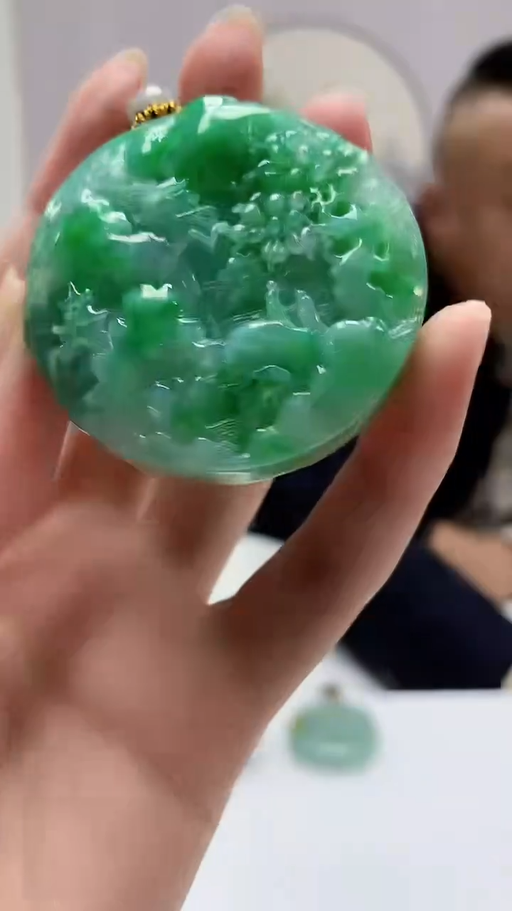 【闪购商品】定制翡翠未镶嵌4969zm-毛货挂件
