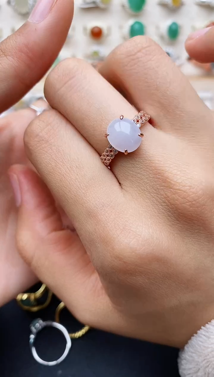 【闪购商品】翡翠戒指银S925镶嵌缅甸翡翠