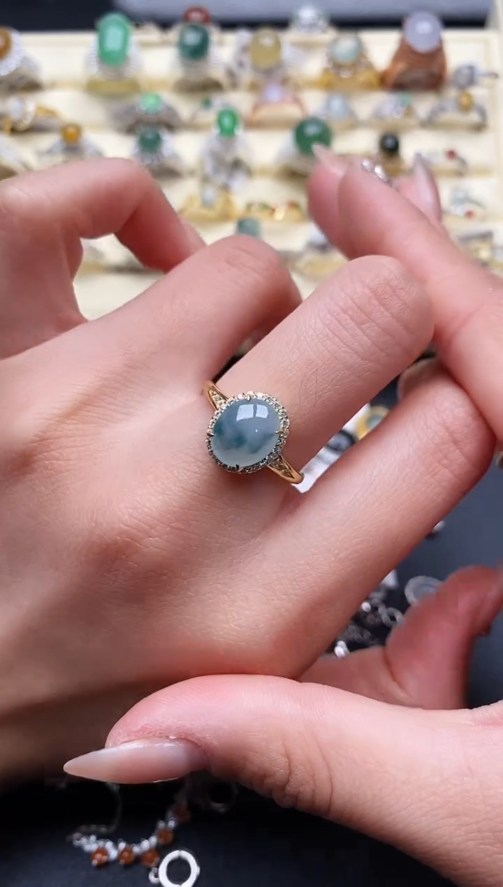 【闪购商品】翡翠戒指银S925镶嵌777777+1