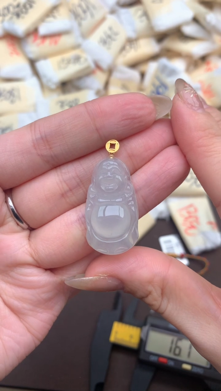 【闪购商品】翡翠挂件18K金镶嵌— 