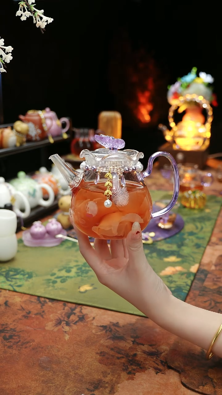 【闪购商品】紫色铃兰花茶壶+链子