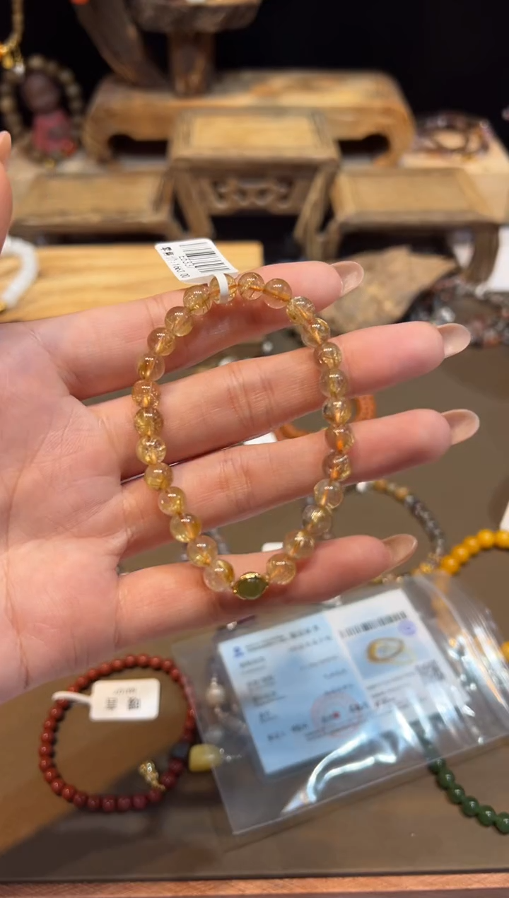 18K金镶嵌手链水晶手饰@@E6337