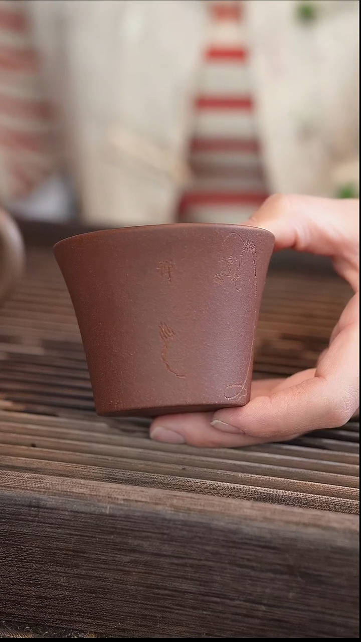 茶壶紫砂雕刻禅悟马蹄杯