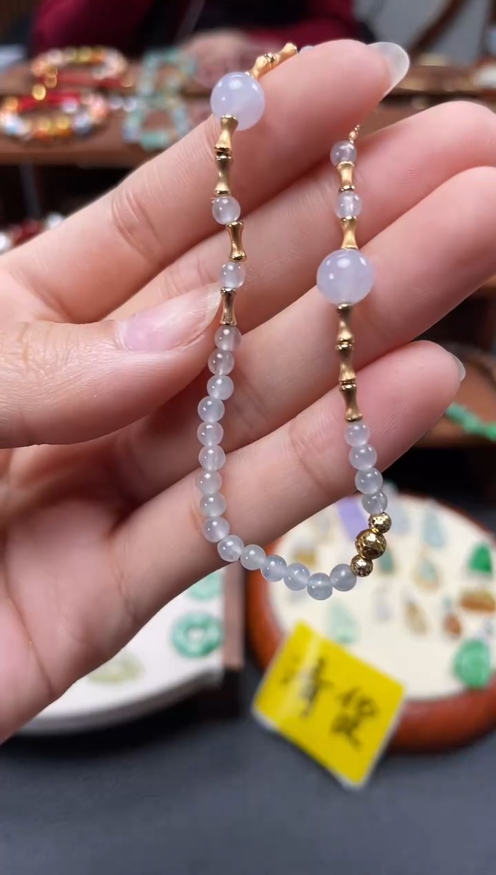 【闪购商品】翡翠套链18K金镶嵌一个  JK253