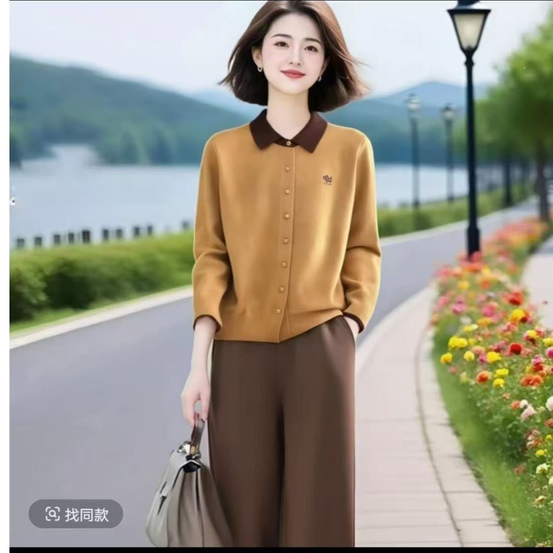 百搭时尚套装简约休闲风套装翻领