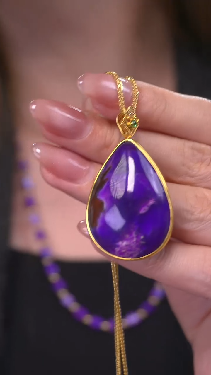 【闪购商品】苏纪石（舒俱来）吊坠水滴18K金镶嵌不含链