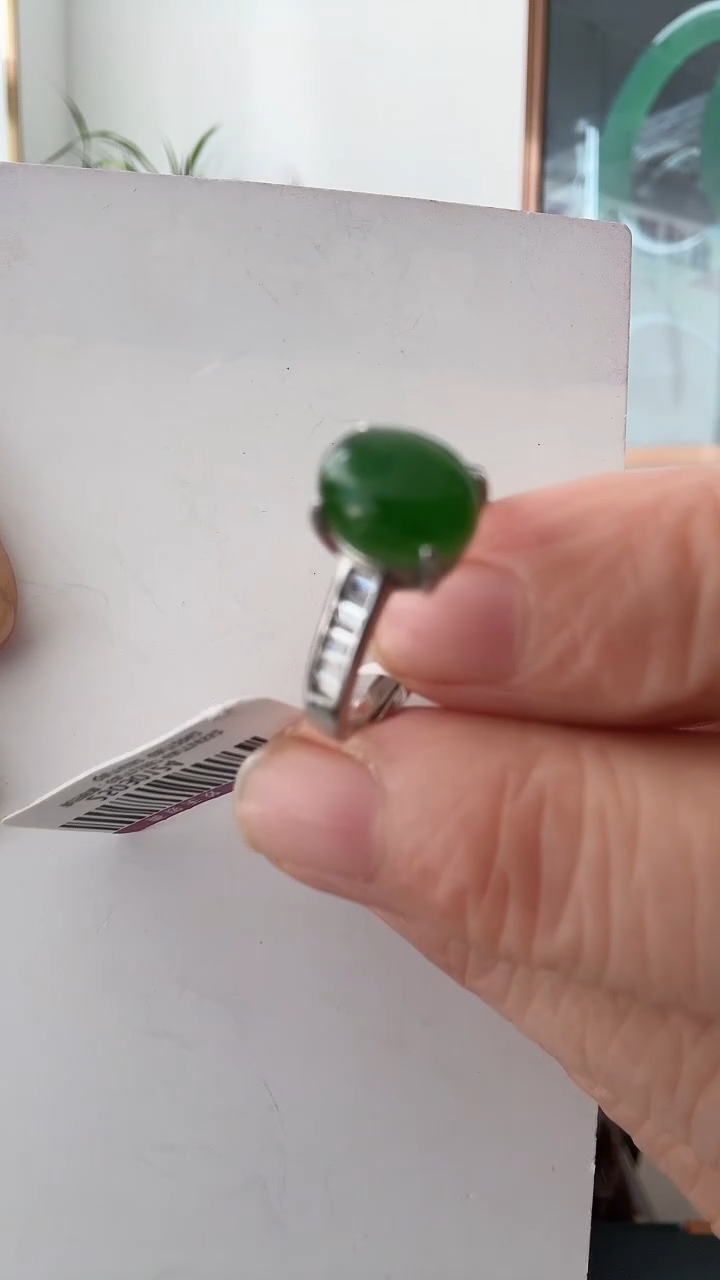 银S925镶嵌戒指和田玉24戒指荣倩