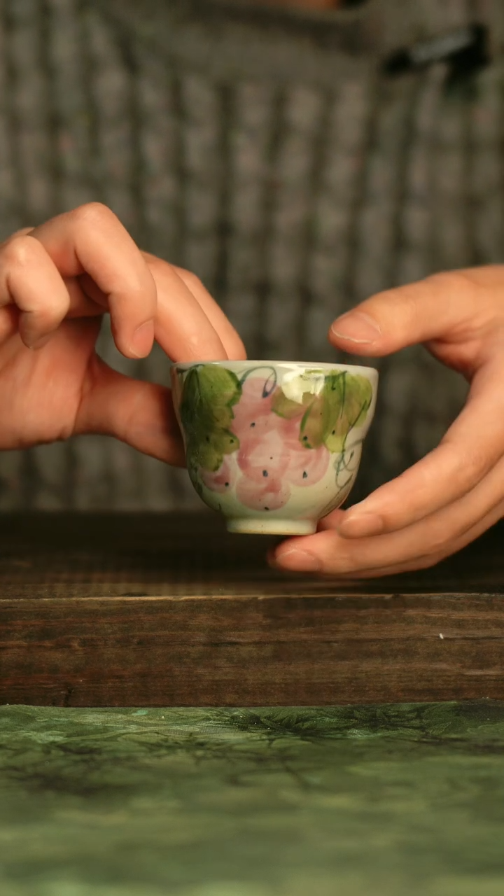 釉下彩手工手绘瓷器青诗集手工手绘瓷器